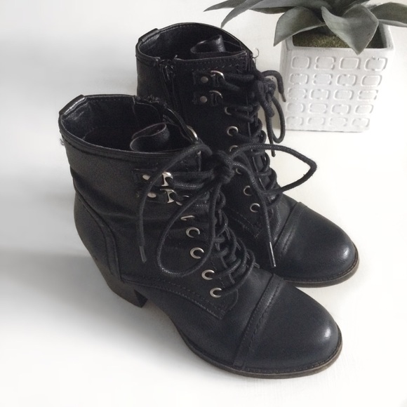 madden girl combat boots with heel